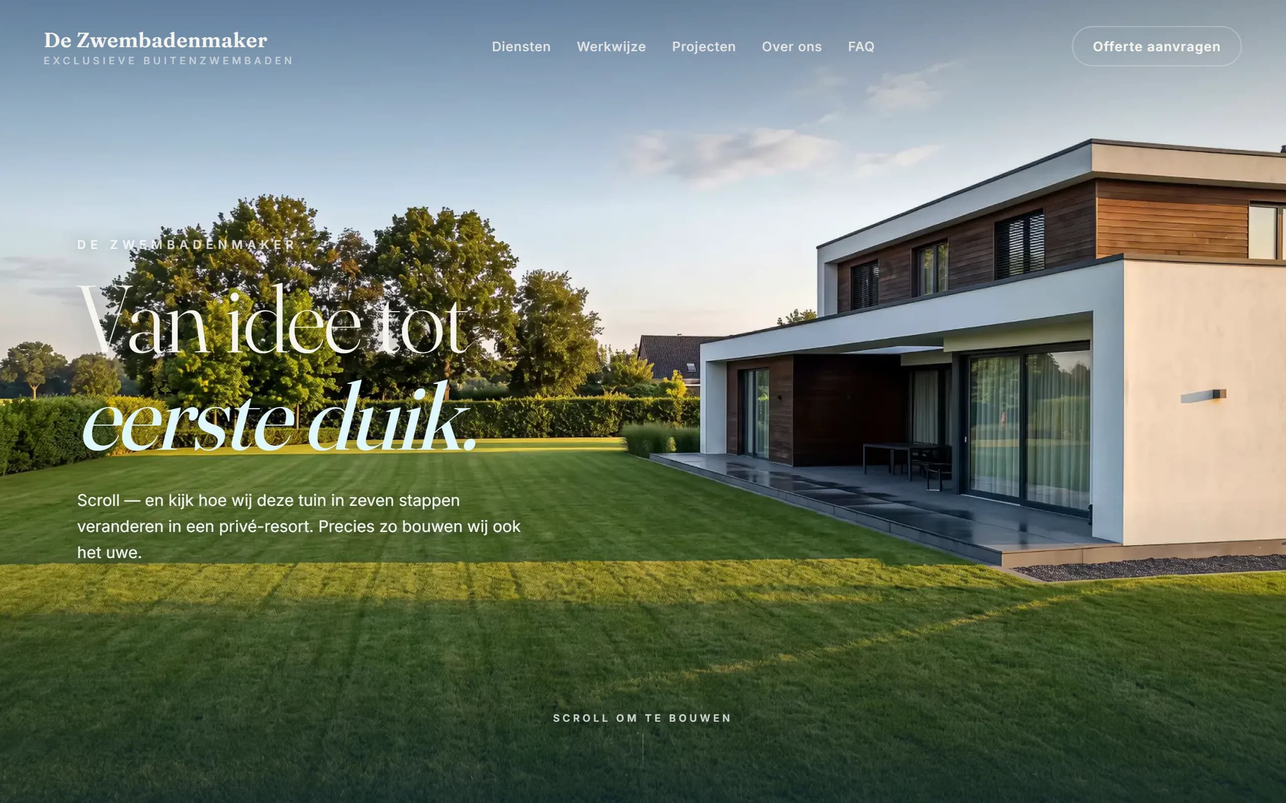 De homepage van De Zwembadenmaker